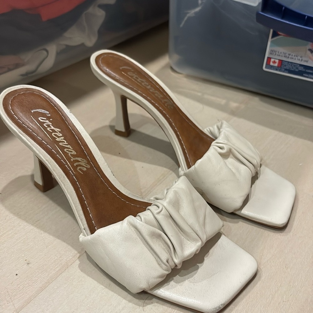 L’intervalle cream kitten heel sandal size 37